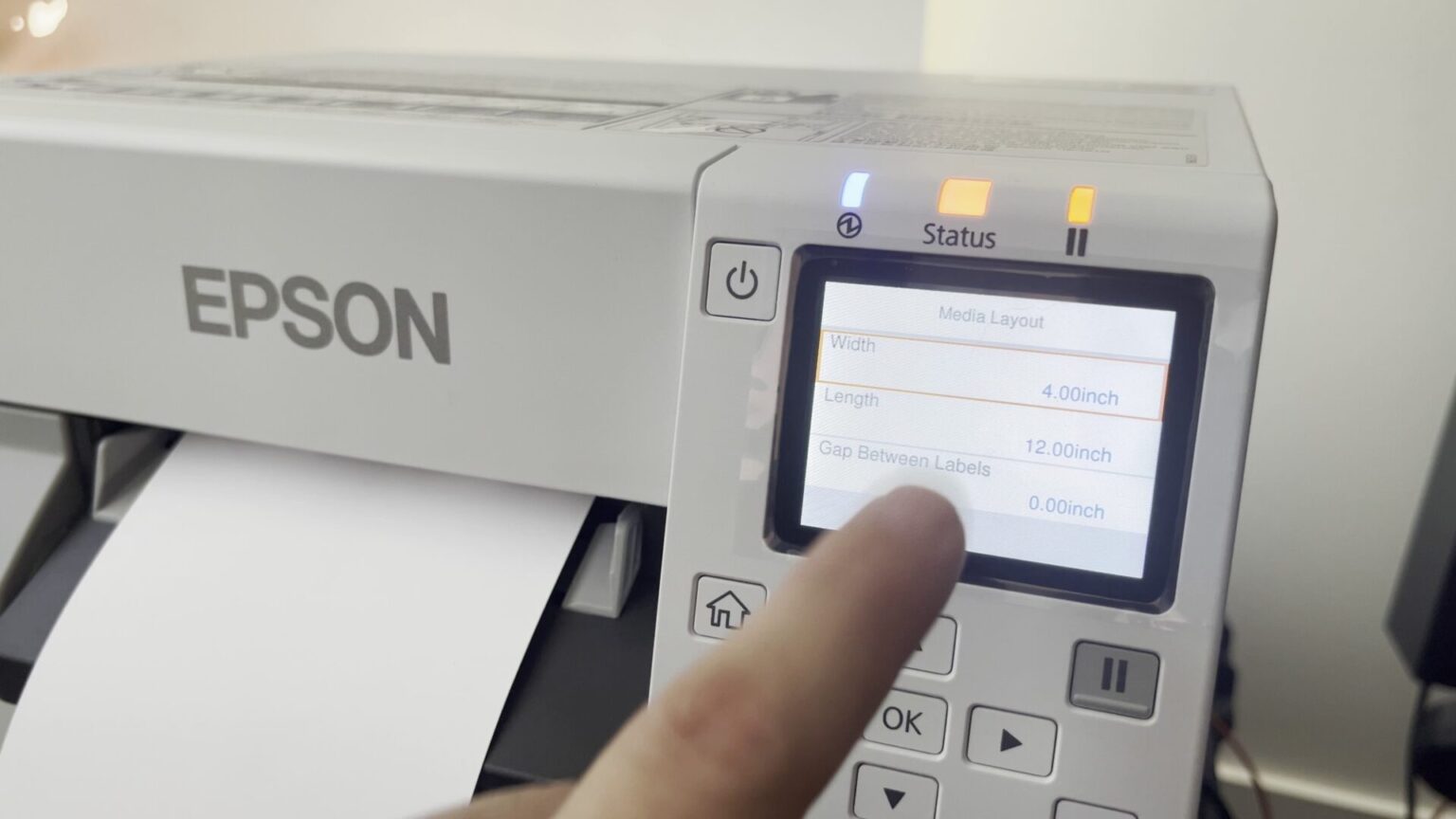 Keyboard Printer Interface 4 - Checking settings in the printer interface - BadgeIt!